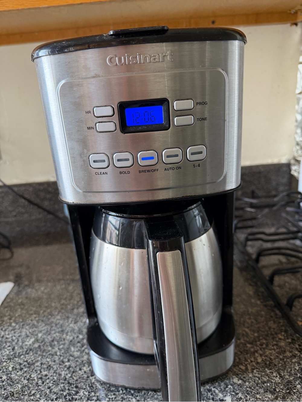 Cuisinart Stainless Steel Coffee Maker with Blue Display - Silver & Black